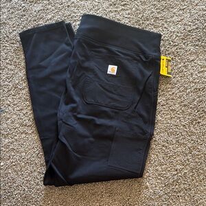 Carhartt Black Work Pants Rain Defender Fitted Heavyweight Legging